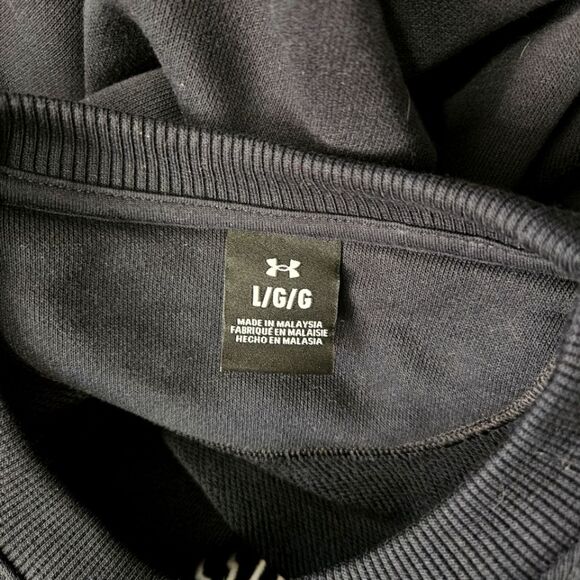 Under Armour Mens UA Icon Heavyweight Oversized Black Embroidered Sweatshirt L - Picture 6 of 7